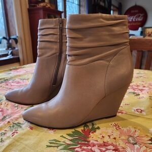 Seychelles Sexy Ankle Boots Wedge Heel Tan Leather 10